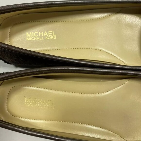 NEW MICHAEL KORS Womens Fulton Studded Moccasins Size 7M Flat Round Toe Brown - Picture 4 of 7
